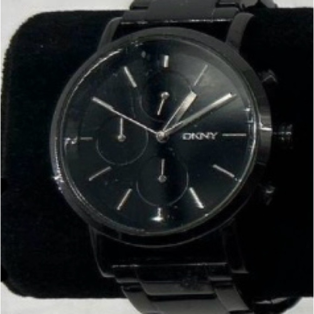 DKNY-2276 Unisex 50m Black Steel Analog Quartz Chronograph Watch
